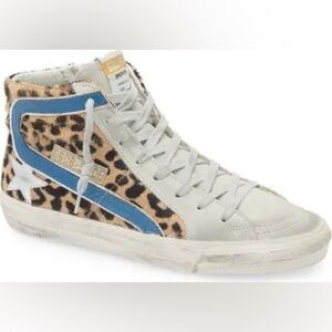 Golden Goose Slide Genuine Calf Hair High Top Sneaker